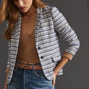 Tailored Blazer Blue and White